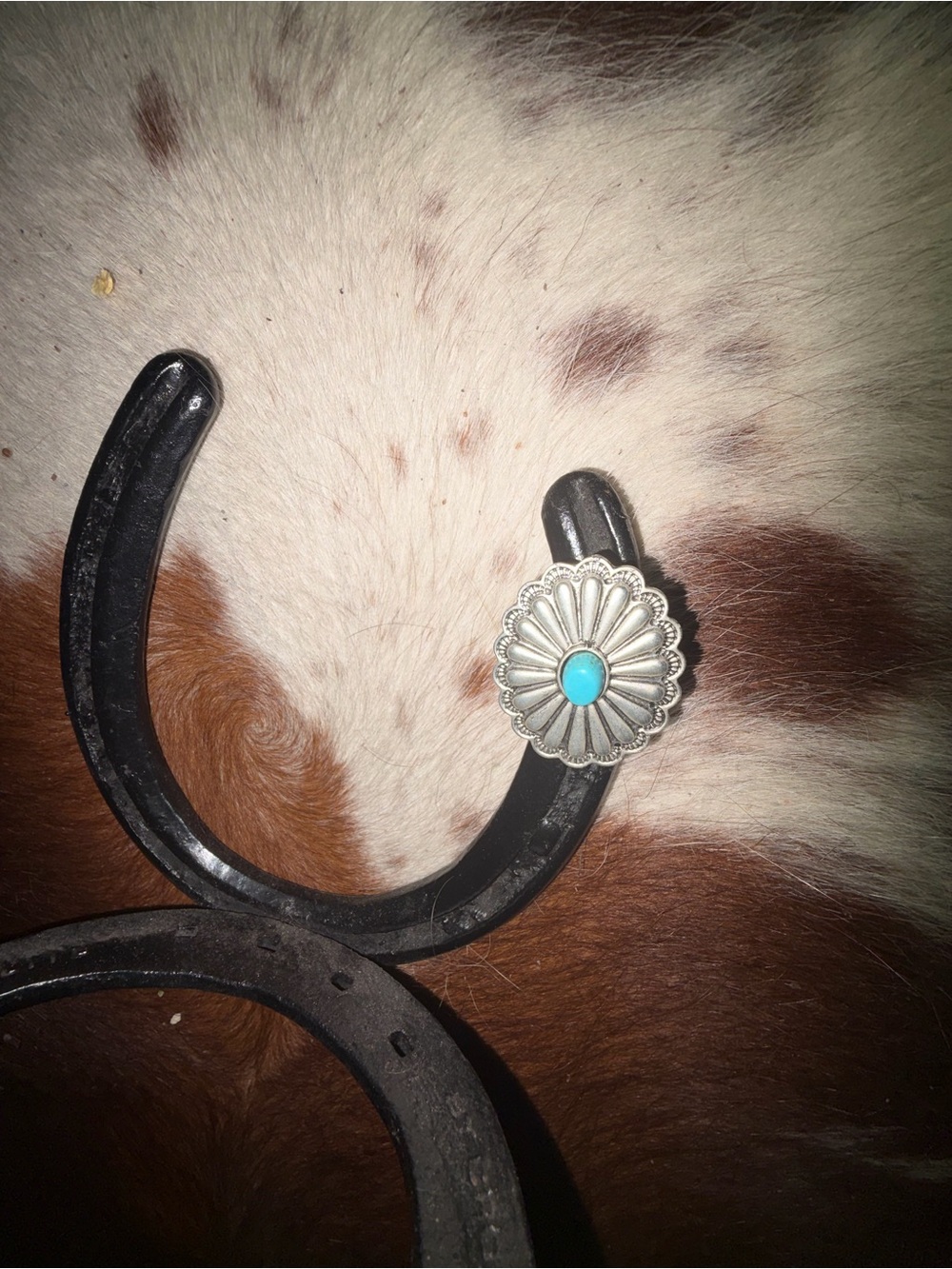 Ranch Dress’n Boho Concho Turquoise adjustable ring